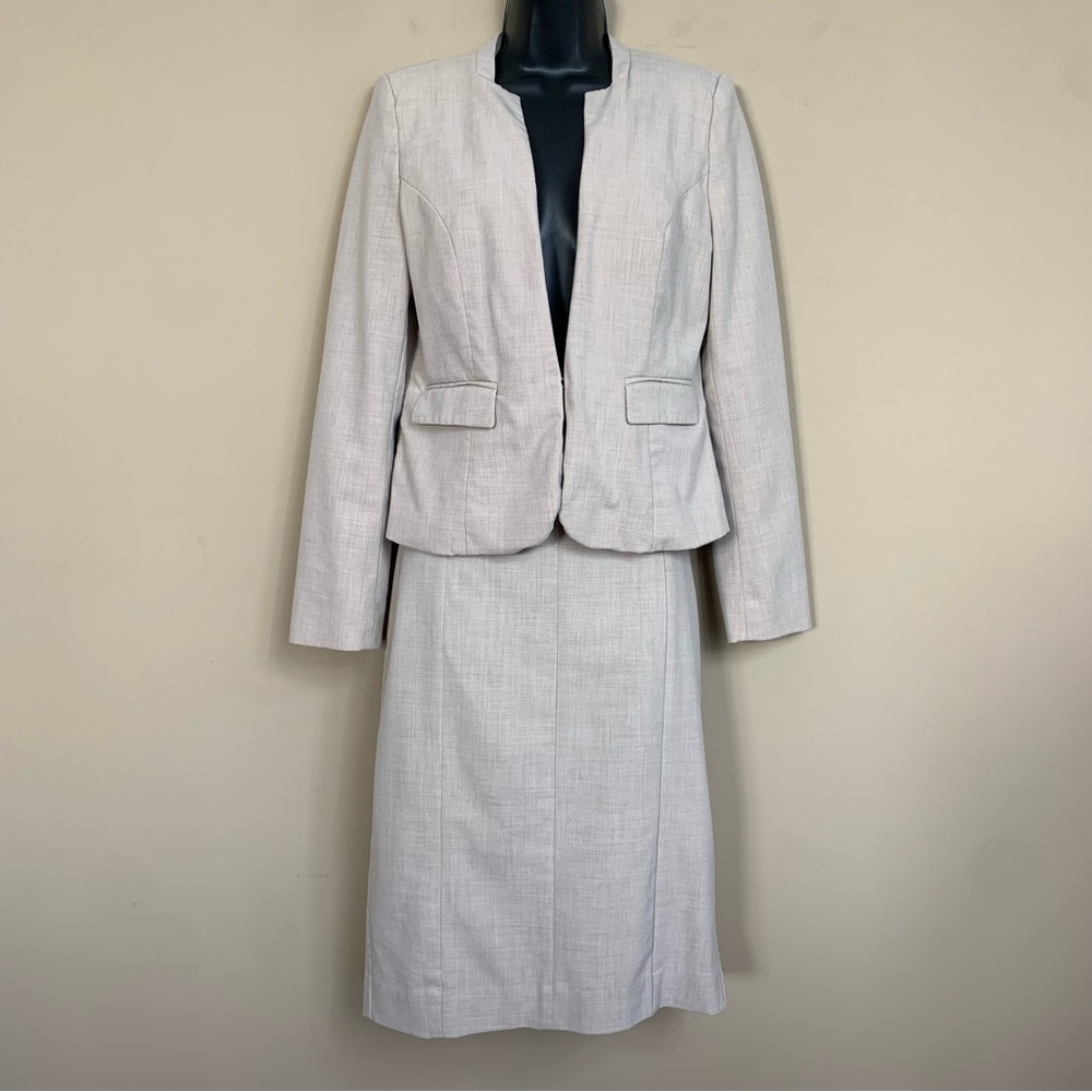 Worthington Crosshatch Light Tan Skirt Suit Set